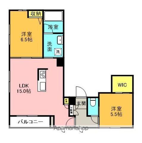 クオレール佐和(2LDK/1階)の間取り写真