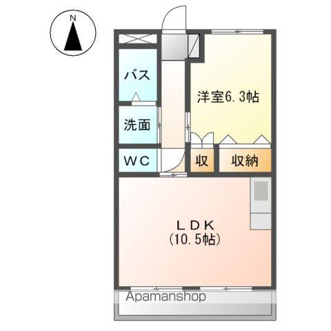 フォレスト壱番館(1LDK/2階)の間取り写真