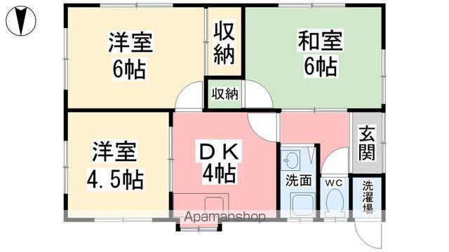 伊予鉄道郡中線 余戸駅 徒歩8分 1階建 築48年(3DK)の間取り写真