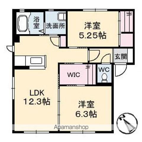 ドミールODA(2LDK/1階)の間取り写真