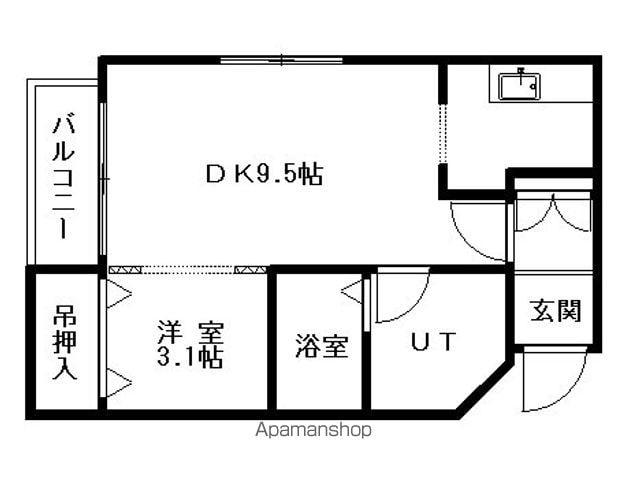 フォーラム旭山(1DK/3階)の間取り写真