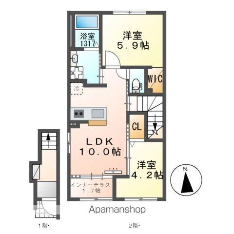 RAPS(2LDK/2階)の間取り写真