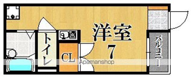 徳丸ハイツ B棟(ワンルーム/1階)の間取り写真
