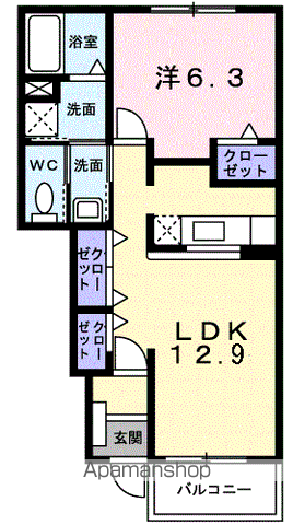 ルーラルⅡ(1LDK/1階)の間取り写真