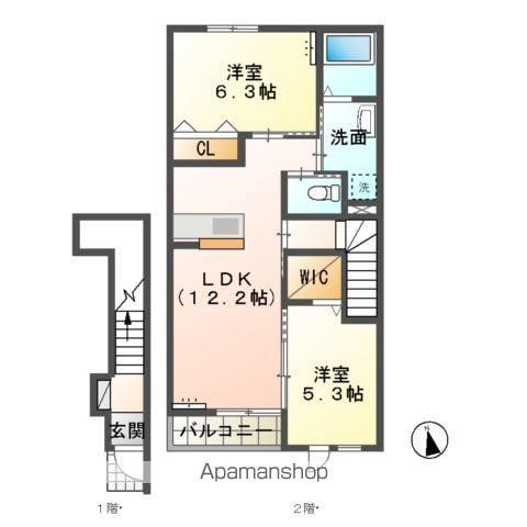 エクセルシオール(2LDK/2階)の間取り写真