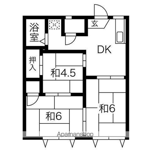タウニ—ストリート(3DK/2階)の間取り写真