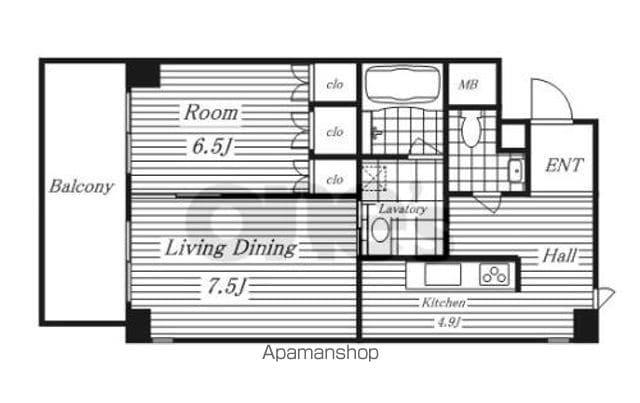 TACHIBANA BOX24(1LDK/8階)の間取り写真