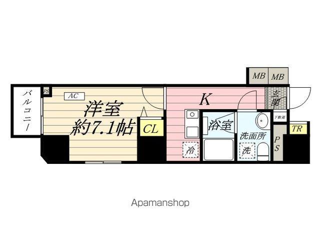   メインステージ信濃町 (1K/5階)の間取り写真