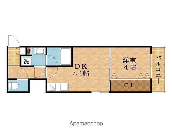 WOB京橋(1DK/7階)の間取り写真