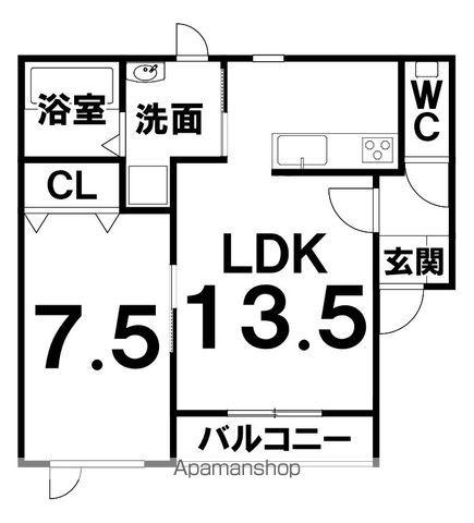 CLASS豊頃F(1LDK/1階)の間取り写真