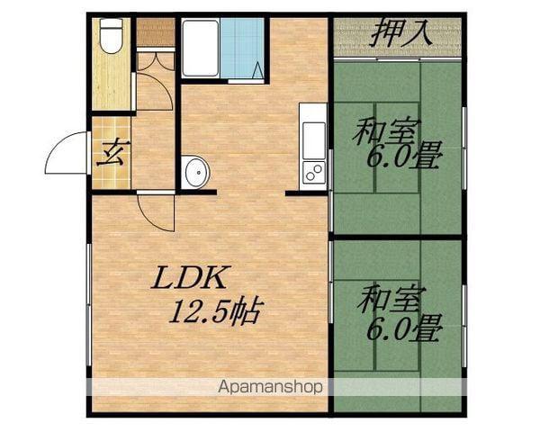 小林ハイツ(2LDK/2階)の間取り写真