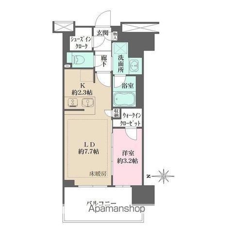 リニアゲートタワー名古屋(1LDK/3階)の間取り写真