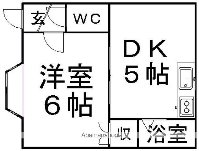 サウスヒルズ(1DK/1階)の間取り写真