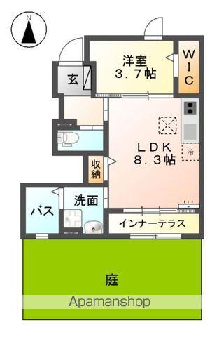 名鉄犬山線 西春駅 徒歩7分 2階建 築9年(1LDK/1階)の間取り写真