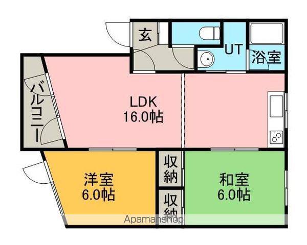 サニープレイス(2LDK/2階)の間取り写真
