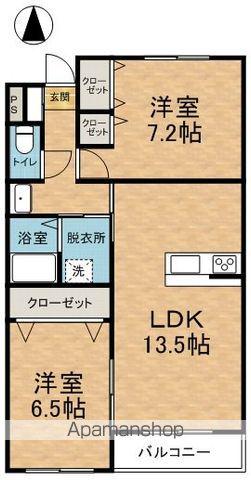 エバーラスティング(2LDK/1階)の間取り写真