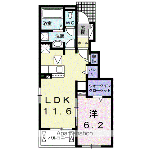 ヴィオラⅢ(1LDK/1階)の間取り写真