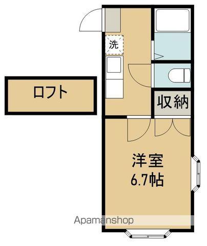 ホワイトキャッスル36番館(1K/2階)の間取り写真