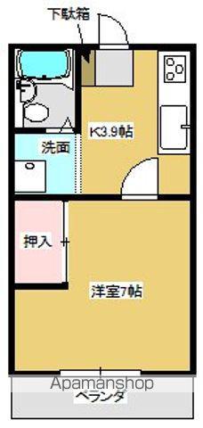 わかばコーポ(1K/2階)の間取り写真