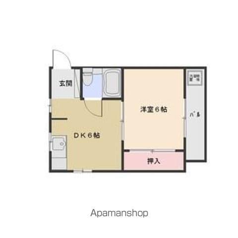 ユーロハイツ川名(1DK/4階)の間取り写真