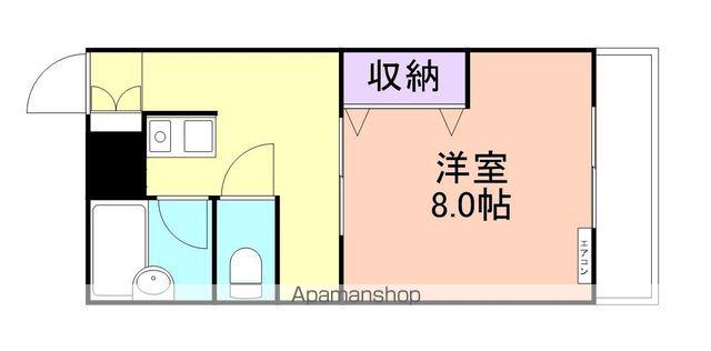 ブルーハイツ塩屋(1K/3階)の間取り写真