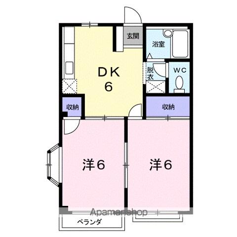 サンラビアン川口C(2DK/1階)の間取り写真