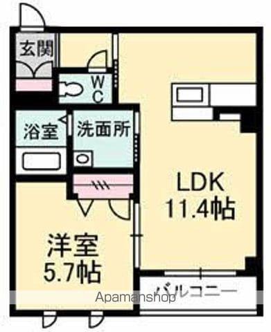 グランヴェール Ⅲ(1LDK/1階)の間取り写真