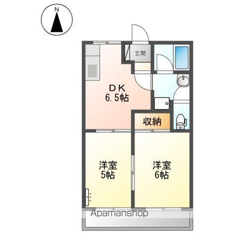 エバーコーポ臼井B(2DK/1階)の間取り写真