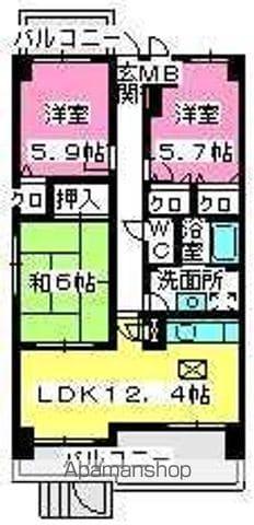 ハイツグランドウェルス(3LDK/1階)の間取り写真