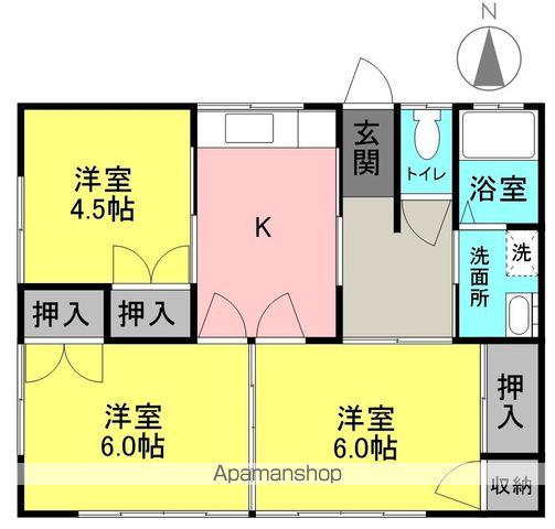 エステート小松(3K/1階)の間取り写真