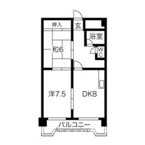 宏友ハイツ(2DK/3階)の間取り写真