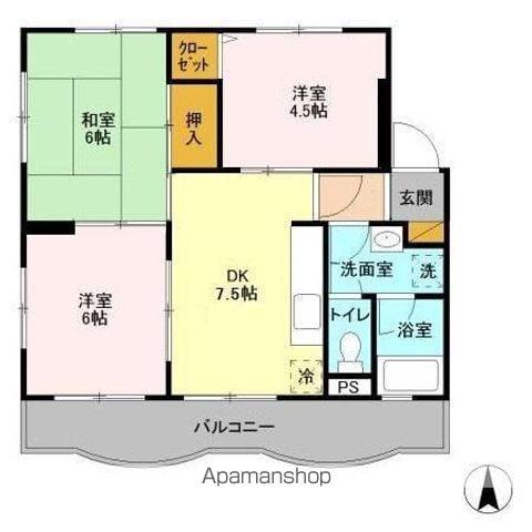 ベルメゾン(3DK/2階)の間取り写真