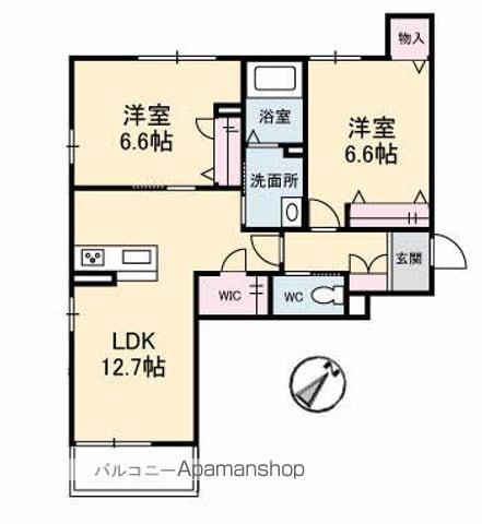 シャーメゾン宇多津 C棟(2LDK/1階)の間取り写真