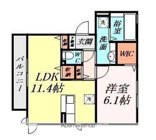 SHINE MOAT(1LDK/1階)の間取り写真