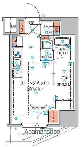 ハーモニーレジデンス巣鴨山手インサイド(1DK/4階)の間取り写真