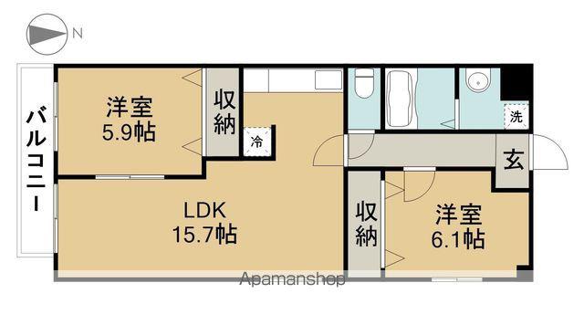 KS 国府宮(2LDK/2階)の間取り写真