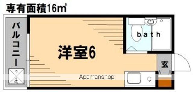 サンシティー松田(ワンルーム/4階)の間取り写真