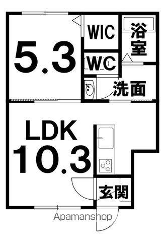 アプリコット緑ヶ丘(1LDK/1階)の間取り写真