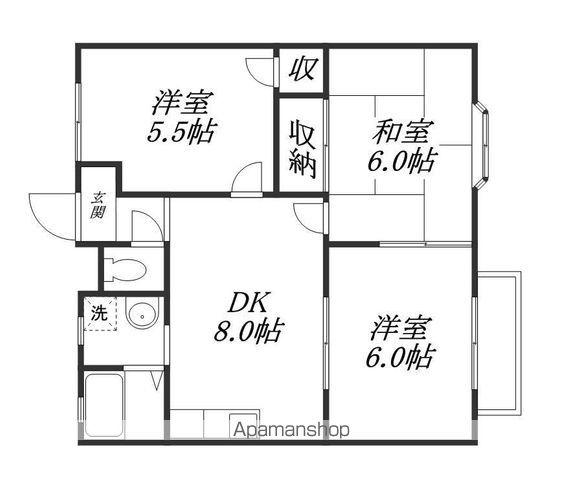 グロリオーサ園(3DK/2階)の間取り写真