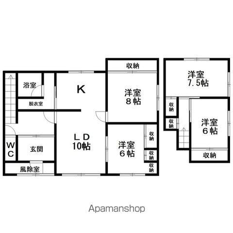 釧網本線 鱒浦駅 バス乗車時間：14分 鱒浦局前バス停で下車 徒歩12分 2階建 築44年(4LDK)の間取り写真