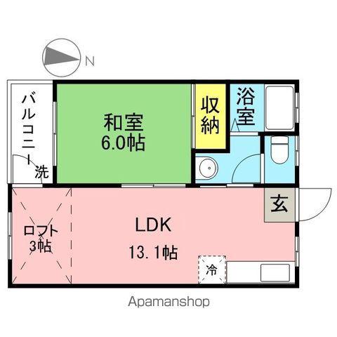 シティベール山村Ⅱ(1LDK/1階)の間取り写真