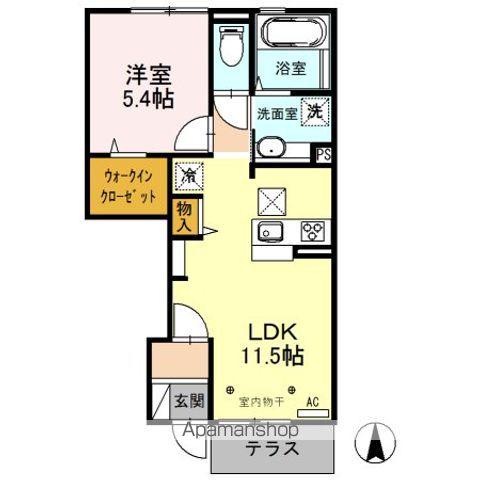 エステート中島南館(1LDK/1階)の間取り写真