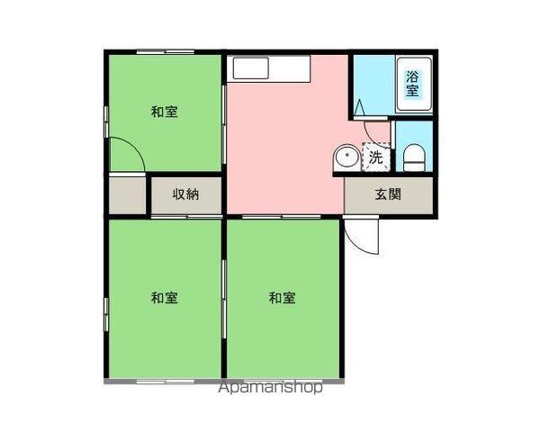 エントピア吉倉 A棟(3DK/1階)の間取り写真