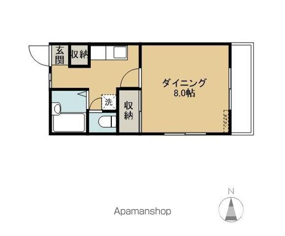バジリカハイツ(1K/1階)の間取り写真