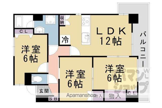 ハイトピア大津(3LDK/5階)の間取り写真