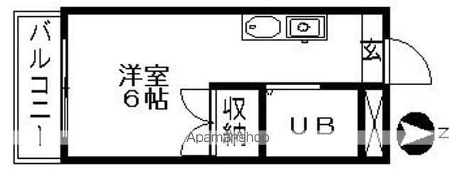 サンシティ西郊(ワンルーム/4階)の間取り写真