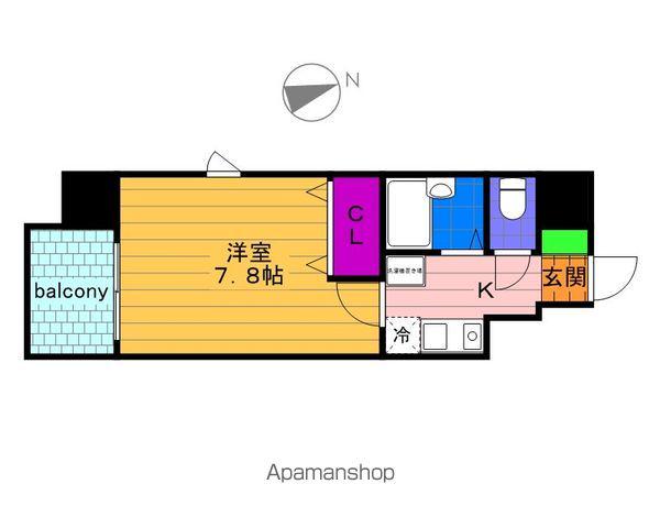 カムフォート登戸Ⅱ(1K/7階)の間取り写真