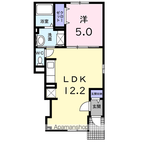 スパライ銀世Ⅵ(1LDK/1階)の間取り写真