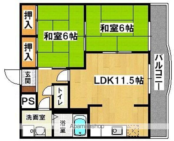 サンライクテイリス2号館(2LDK/2階)の間取り写真