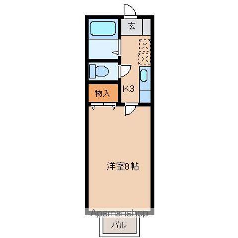 セジュール青山(1K/2階)の間取り写真